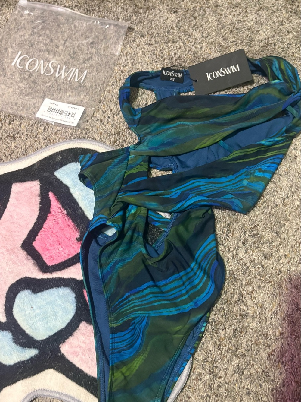 Icon Swim Blue-Green Printed One-Piece Swimsuit